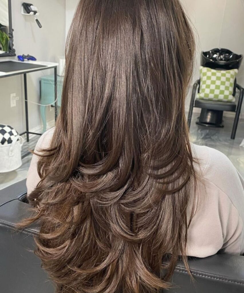 Caramel Feathered Blowout