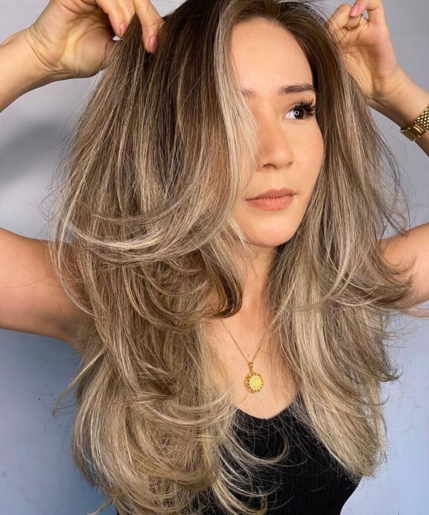 Taupe-Toned Feathered Blowout